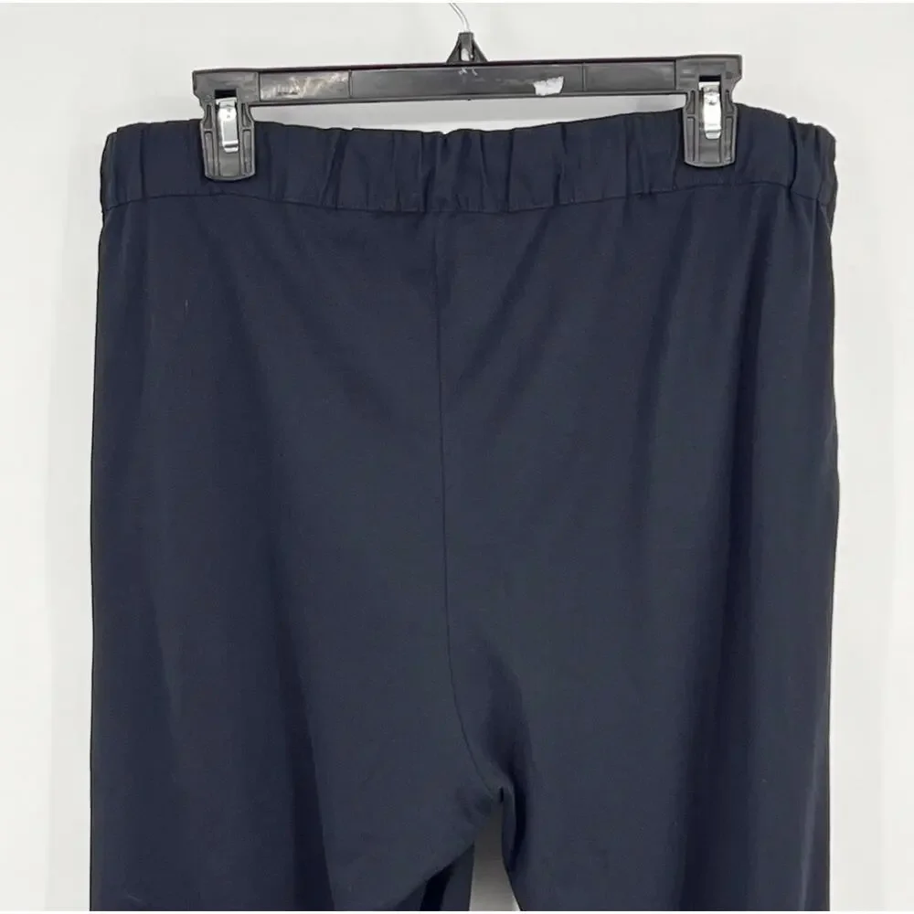 HANRO Men's Night & Day Long Cotton Pants XL Navy Blue Drawstring Pockets NWOT